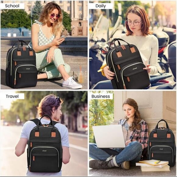 Laptop Backpack for Women, Unisex Travel Anti-theft Bag, Business Work Backpack - Picture 5 of 7